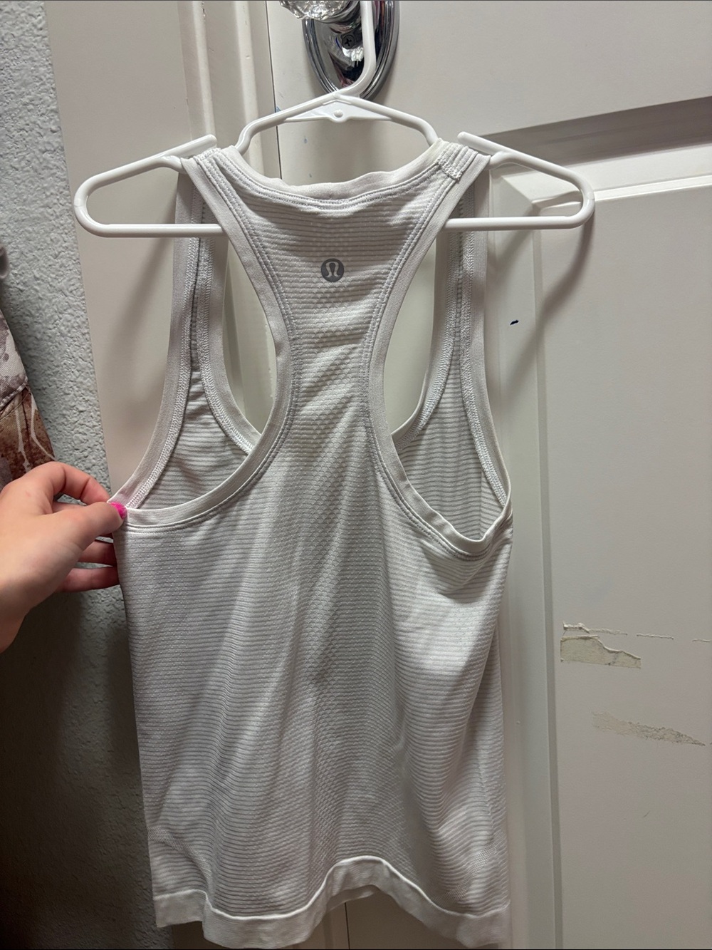 lululemon athletica White Ribbed Racerback Tank - Picture 2 of 4